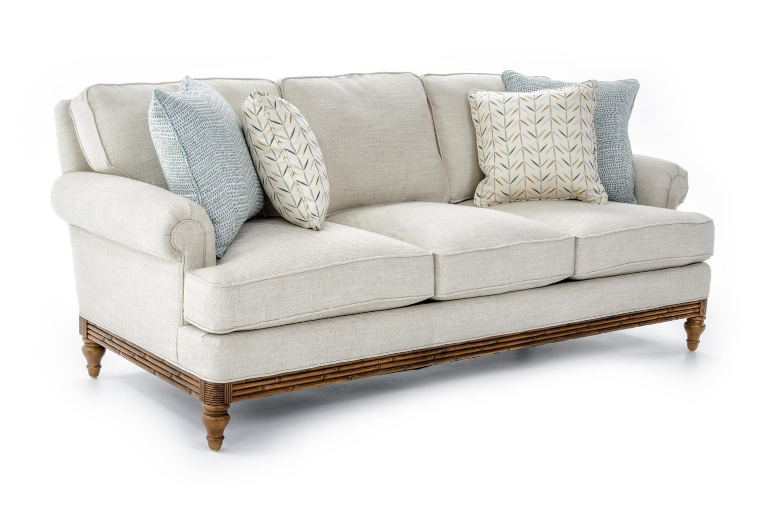 Tommy Bahama Home Beach House 160433 410511 Golden Isle Stationary Sofa With Accent Pillows